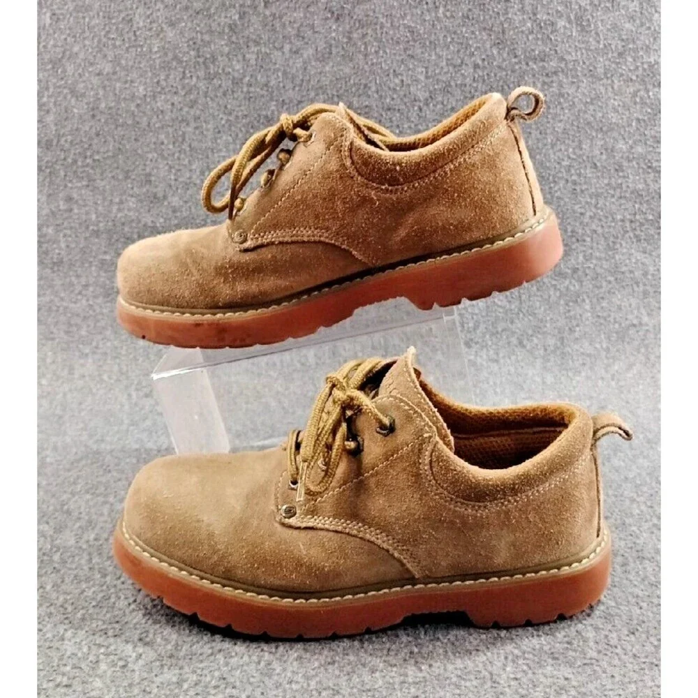 Skechers Raiders Tan Buck Oxford Shoes Steel Shank Men US 5.5